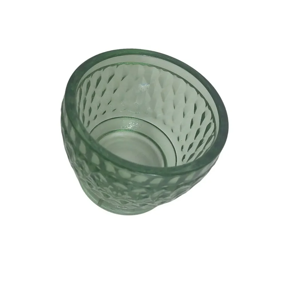 Villeroy & Boch Boston Crystal Fruit Dessert Bowls Blue Green Faceted 8.5oz Set